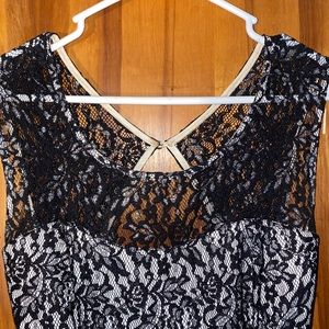 Long black and white formal dress